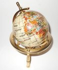 Gemstone Globe With Brass Stand Orig Packing 6 h