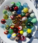 Lot Of 46 Vintage Assorted Glass Marbles