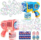2 Pack Bubble Gun Machine For Kids  Automatic Light Up Bubble Blower With 4 B   