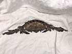 19th Antique French Gilded Bronze Shell Pediment 16  Hardware Salvage 206
