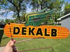 Vtg C  1950s Dekalb Corn Seed Tin Flying Ear Weathervane Double Sided Sign Nice 