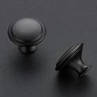 40 Pack Matte Black Kitchen Cabinet Knobs 1-1 4 Inch Round Drawer Pulls Flat Bla