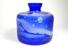 Vintage Capella Czech Republic Cobalt Blue Art Glass Perfume Bottle Marked Fs
