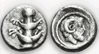 Kyrenaika  Kyrene  Circa 480-435 Bc  Ar Hemidrachm Silphium Plant   Zeus Ammon