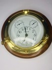 Vintage Style Ship   s Time Nautical Porthole Wall Clock 9   wood Brass Tone Quartz