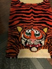 Vintage 1970 s Tiger Retro Latch Hook Rug 31x44  Large Wall Hanging Carpet Rare