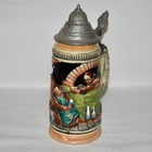 Vintage German Ceramic 1 2 Liter Lidded Beer Stein Handpainted West Germany 9 t