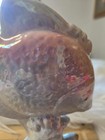 Vtg  Lustre Fish Figurine - Colorful Irredescent With Pinks  7 5  Tall 