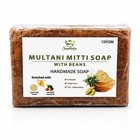 Organic Multani Mitti Soap With Bean Scrub  125gm  Pack - For All Skin Types