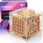 Fidget Puzzle Cube Toy For Adults - 6-sided Wooden Brain Teaser Magic Cube For A