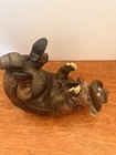 Coiled Tipsy Drunk  armored Cowboy Sheriff  armadillo  booze Guzzler Wine Holder