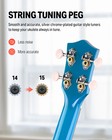 Donner 21 Inch Soprano Ukulele Blue Ukalele Ukelele With Bag String Tuner Strap