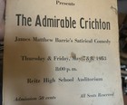 1953 Poster Reitz High School Senior Class Play Admirable Crichton Evansville In
