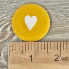 Vintage Inlaid Composite Poker Chips Monarch Brand Heart Design Yellow Lot Of 8