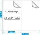 200-1000 Shipping Labels 8 5x5 5 Half Sheet Self Adhesive Mailing 2 Per Sheet