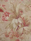 Fabric Antique French Orchid Sateen Cotton Textile C1890 Botanical Soft Tones