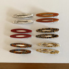 2pcs set Acetate Hair Clips Hollowed Oval Geometric Barrettes Side Pins Hairpin 
