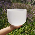 11 Inch F Note Heart Chakra Pure White Frosted Quartz Crystal Singing Bowl