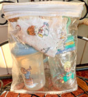 Vintage 1995 Precious Moments Baby Boy Gift Set Bottle Rattle Outfit Mitten Nos 