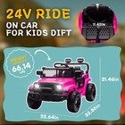 24v Kids Ride On Electric Car W remote  Power Wheels Toys For Boys   Girls  Pink