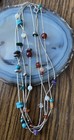 925 Two Strand Silver Turquoise Beads Necklace