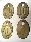 Cow Cattle Tags Antique Vtg Solid Brass Oval Farm Numbered Lot 0f 8 Double Sided