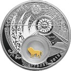 2013 Belarus Large Goldplated Silver W inside Capsule 20 R  Leo sun moon
