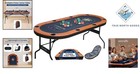 Foldable 8 Player Poker Table For Texas Holdem With Cushioned Rail   Cup Holders