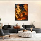 Samurai Warrior Canvas Poster Art Decor Japanese Wall Art Print Artwork For Home