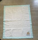 Vintage White  Blue Satin Ribbon Edge Forever Friends Baby Blanket Hallmark Bear