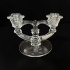Vintage Indiana Glass Double Light Candlestick Holder Floral Base - 6  - 10360