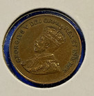 1933 Canada 1 Cent Coin - George V - Small Canadian Bronze One Penny - Au 55