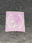 South Australia  sa  Queen Victoria Qv Stamps 4d Mint Crown Sa Watermark P13