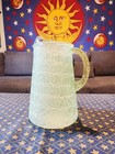 Vintage  Mcm Spaghetti String  Green  Glass Pitcher 