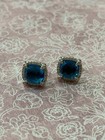 David Yurman 925sterlingsilver Ch  telaine Stud Earrings Blue Topaz W pav   Bezel