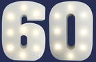 60th Birthday diamond Wedding Anniversary Light-up Numbers Party Lights - 15cm