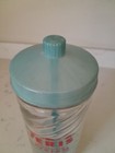Vintage 1950s Jeris Barbicide Comb Glass Barbershop Jar Blue Sparkle Celluloid 