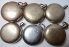 Antique Lot 6 Mens Pocket Watch Cases S 18 Only For Parts
