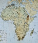 C1885 Hartleben Map Physical Africa Mt Kilmanjaro Kong Mountains Sahara Kalahari