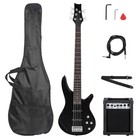 Ib 5-string Electric Bass Guitar Set - Basswood Body  Ss Pickups  Amp   Black