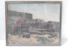Superb Antique Tinted Pueblo Indian Southwest Photograph - Silver Frame