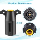 2 Pack Premium 7 Pin Trailer Plug With Built-in Brass Terminals  Black 