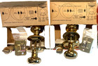 2 Nos Weiser Bed bathroom Knob Polished Brass 2-3 8 Back Set  With Slight Flaws 