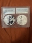 2021 Reverse Proof  1 American Silver Eagle Designer 2pc Set Pcgs Fs Flag