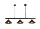  59 Inch Pool Table Light  Industrial Billiard Light With Black Metal Shades  
