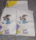 Vtg Looney Tunes Wile E Coyote Roadrunner Bathroom Towel Hndtowls Lot 70 s Rare 
