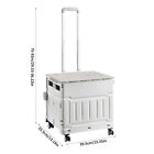 Folding Rolling Utility Shopping Cart Portable Crate Handcart 360   Rotate Wheel