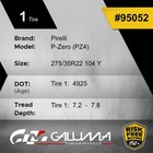1 Tire Likenew Pirelli P-zero  pz4      Xl 275 35r22 275 35 22 2753522 104y  95052
