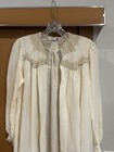Vintage Trousseau By Terrace 1930s 40s White  Rayon Satin Full Length Peignor