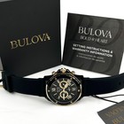 Bulova Men s Marine Star 98b278 Black Dial Rubber Strap Quartz Watch 44mm